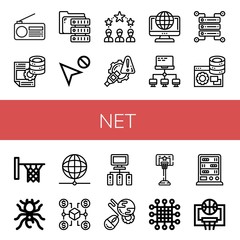 Wall Mural - Set of net icons