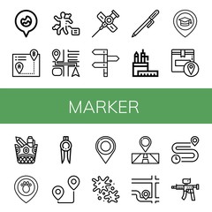 Sticker - marker simple icons set