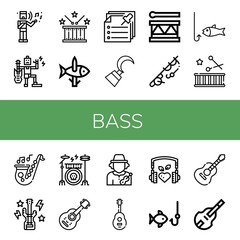 Poster - bass simple icons set