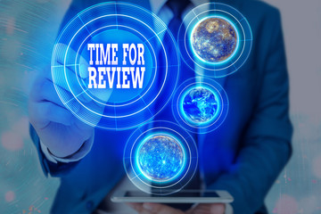 Wall Mural - word writing text time for review. business photo showcasing review of a system or situation in its 