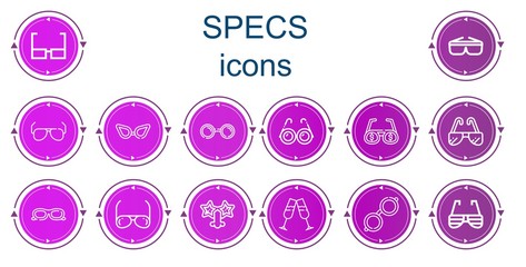 Editable 14 specs icons for web and mobile