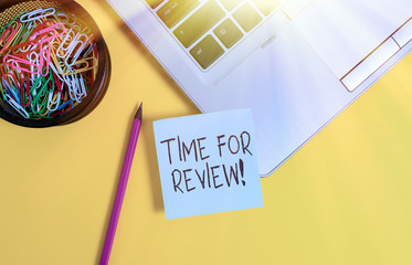 Wall Mural - handwriting text writing time for review. conceptual photo review of a system or situation in its fo