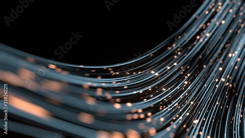 Fotomural 3D Rendering of abstract fast moving lines
