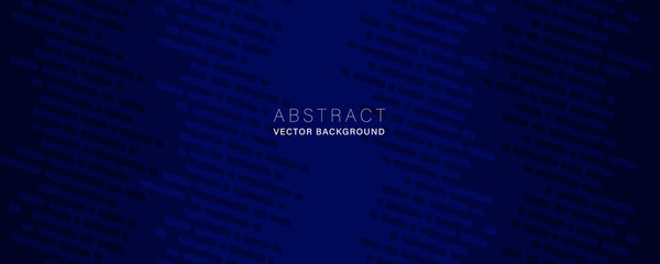 Wall Mural - Dark Blue abstract vector background with dot and dash line.Horizontal layout.