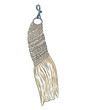 © Olga - Macrame boho style keychain. Textile knotting design charm. Linear modern indigenous macrame element