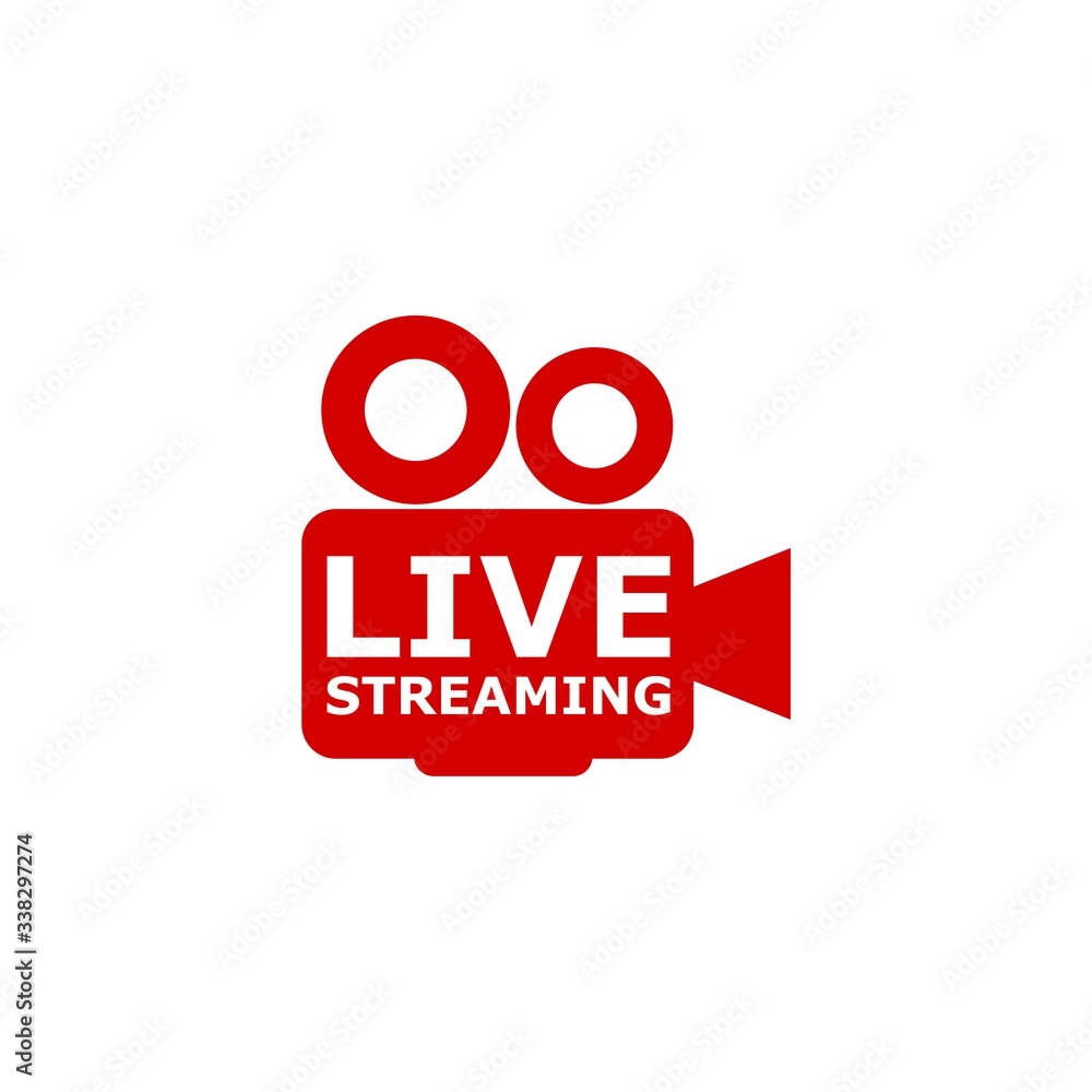 Live streaming logo icon design element. Banner for tv news or online ...