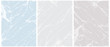 © Magdalena - Set of 3 Delicate Abstract Marble Vector Layouts. Off-White Irregular Lines on a Blue and Gray Background. 2 Different Shades of Gray. Soft Marble Stone Style Art. Pastel Color Blank Set.