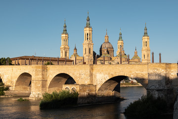 View of Basilica Pillar in Zaragoza , Spain.