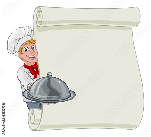 A chef cook cartoon man cha...