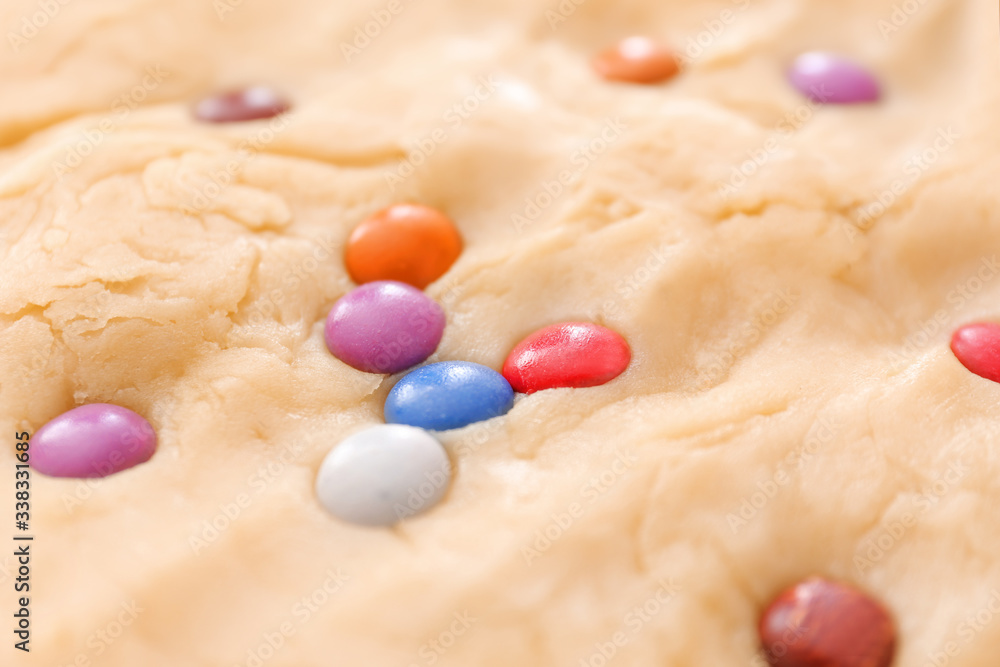 Texture of sweet dough, closeup