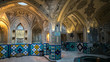 Kashan, Iran - May 2019: Interior tiles and decoration of Sultan Amir Ahmad Qasemi Bath house