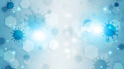 Wall Mural - virus science blue background