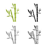 Fototapeta Fototapety do sypialni na Twoją ścianę - Vector design of bamboo and tree symbol. Set of bamboo and green stock vector illustration.