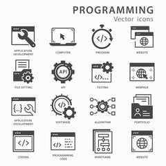 Wall Mural - programming icons set. vector illustration isolated on white.
