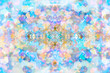 Mystical rainbow background, kaleidoscopic pattern with glitter and spots of light