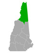 Karte von Coos in New Hampshire