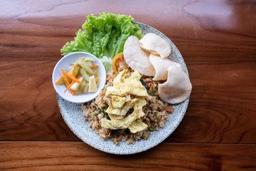 Wall Mural - Traditional Indonesian dish its name is Nasi Goreng