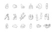 © Seek and Find - hand draw doodle icon set line art in Coronavirus theme