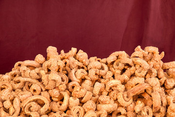 freshly made pork rinds from a street stall.