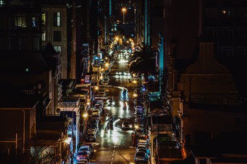 long street at night, cape town, south africa