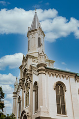 Sticker - An old stone church in Savannah isolated on white background