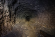 Underground abandoned bauxite ore mine tunnel