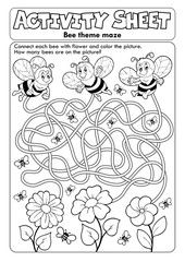 Wall Mural - Activity sheet bee theme 1