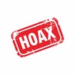 Stop hoax label stamp illustration, red grunge hoax or fake news poster sign template vector