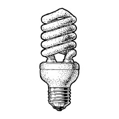 Sticker - Vector illustration of Energy saving lamp