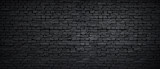 Fototapeta Krajobraz - Texture of a black painted brick wall as a background or wallpaper