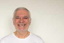 Not In Focus Old Man Senior Face Closeup Missing Tooth Smile Proper Tooth Overexposed 