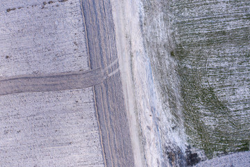 Wall Mural - country road, view from above, aerial view