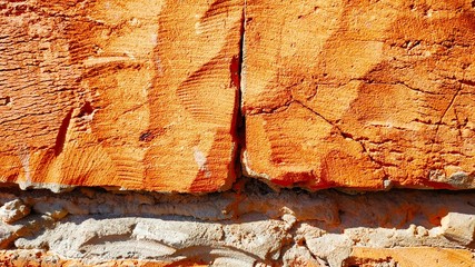 Orange bright background brick texture 