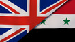 The flags of United Kingdom and Syria. News, reportage, business background. 3d illustration