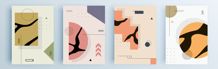 modern abstract covers set, minimal covers design. colorful geometric background, vector illustratio