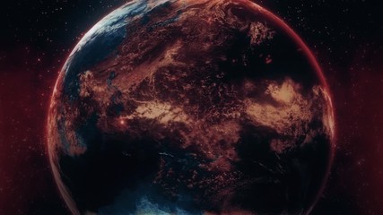 Wall Mural - 3D Sci-Fi Planet Earth Loop Motion Background