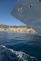 Wall Mural - Yacht and seaside view of Monte-Carlo, the Principality of Monaco, Western Europe on the Mediterranean Sea