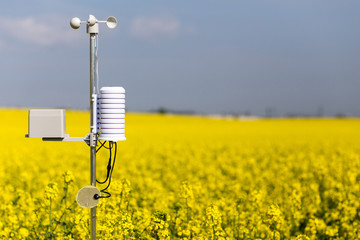 Smart agriculture and smart farm technology concept. Weatherstation