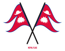 Nepal Flag Waving Vector Illustration On White Background. Nepal National Flag