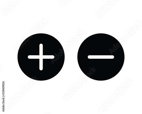 Cuadros en Lienzo Plus and minus icon, Plus and minus sign and symbol vector design