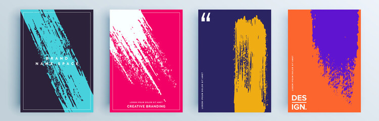 Modern abstract covers set, minimal covers design. Colorful geometric background, vector illustration.