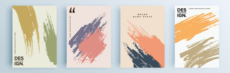 Modern abstract covers set, minimal covers design. Colorful geometric background, vector illustration.