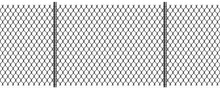 Rabitz Chain Link Fence With Poles, Seamless Pattern