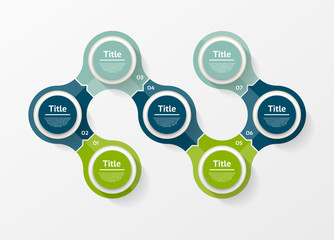 Wall Mural - Vector infographic template for diagram, graph, presentation and chart. Business concept with 7 options, parts, steps or processes