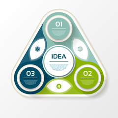 Wall Mural - Vector circle infographic. Template for diagram, graph, presentation and chart. Business concept with three options, parts, steps or processes. Abstract background
