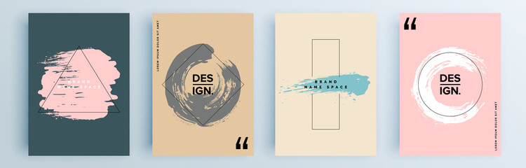 Modern abstract covers set, minimal covers design. Colorful geometric background, vector illustration.