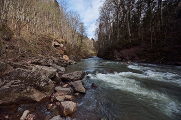 Mountain River, Rushing Water Flowing Texture, clear mountain stream