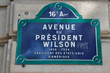 Avenue of President Wilson, Paris France - who lived from 1856 to 1924, AUGUST 2015 - Etats-Unis D'Amerique