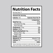 Illustration of a Nutrition facts given on piece of paper, information with percentage about fats, cholesterol and sodium, carbohydrates and protein