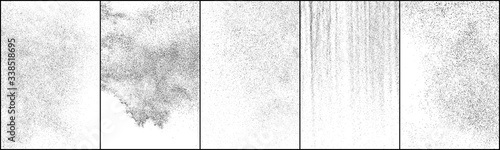 Fotomural Set of distressed black texture